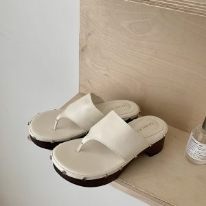 Vintage Thick-Soled Platform Flip-Flops - Summer 2025 Thong Sandals for Outdoor Wear & Skirts - Y2K Style
