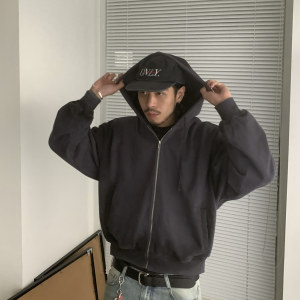 Vintage Washed Distressed Oversized Zipper Hoodie for Men and Women - Streetwear Style, 90s Inspired Fashion