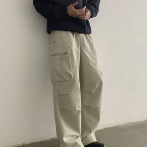 Vintage Washed Loose Straight Work Pants for Men and Women, Oversized Casual Long Pants with Pockets, Trendy American Style