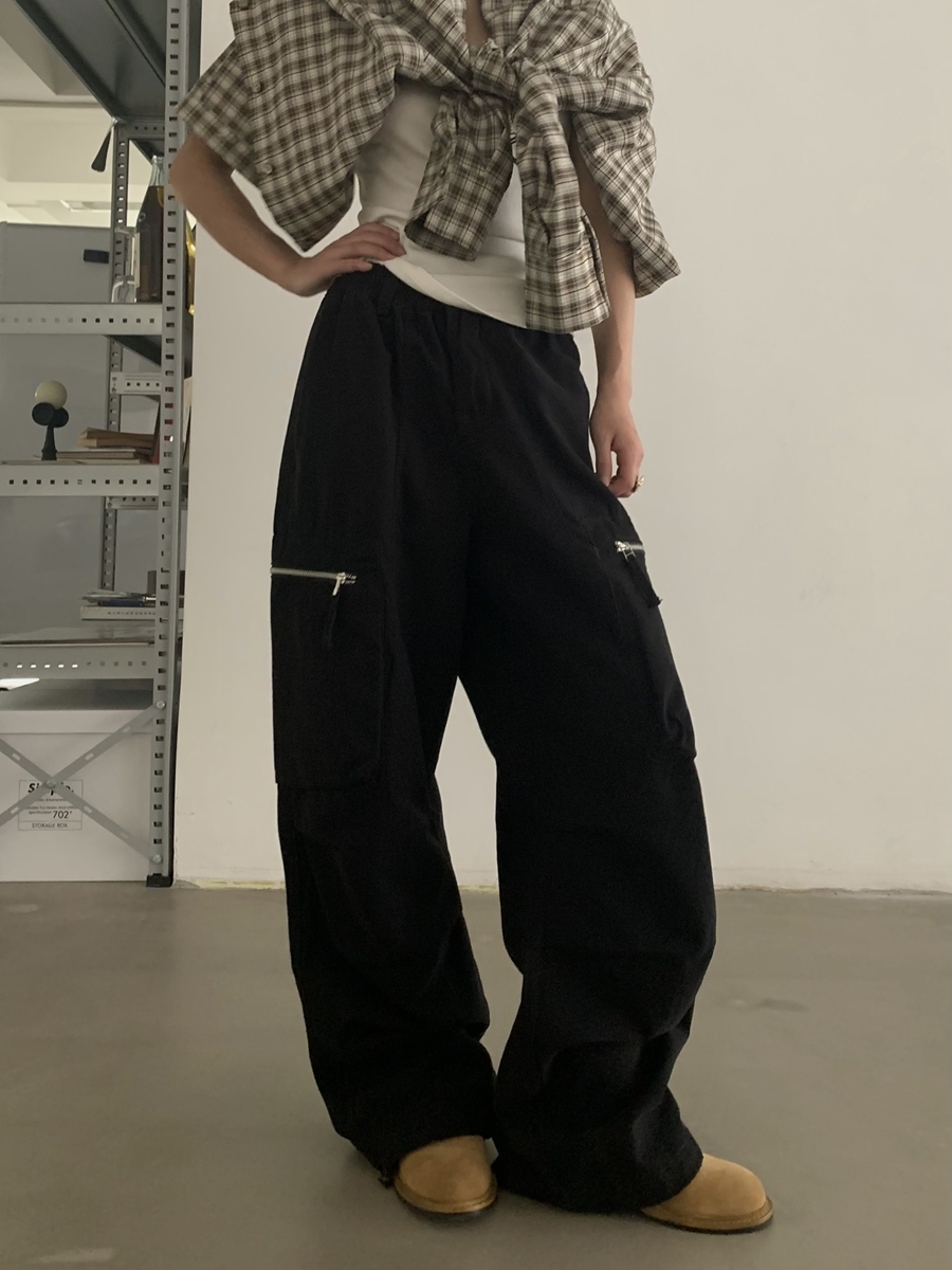 Vintage Washed Loose Straight Work Pants for Men and Women, Oversized Casual Long Pants with Pockets, Trendy American Style
