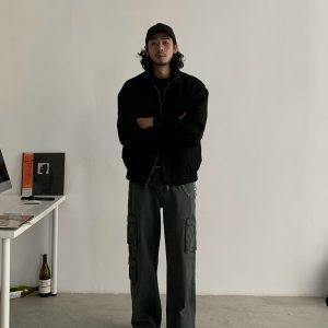 Vintage Water-Washed Unisex American Work Pants - Japanese Streetwear Straight Fit for a Retro 90s Style Look
