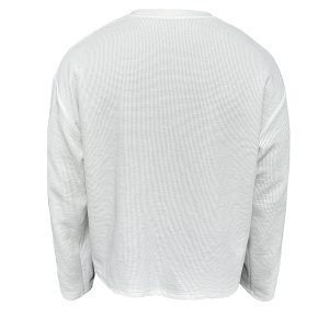 Waffle Sleeve Long Sleeve T-shirt with Rock Illustration Print - Trendy Casual Top for Y2K and 90s Inspired Looks