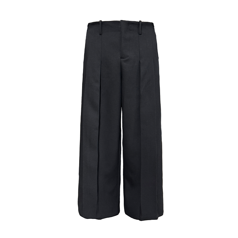 Waistless Rectangular Trousers with TR Fabric Design - Two-Tone Loose Fit Straight-Leg Suit Pants for Modern Style