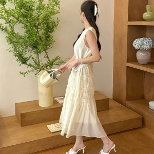 White Floral Square-Toe High-Heeled Sandals with Bow - Feminine French Style for Women, Perfect for 90s and Y2K Vibes