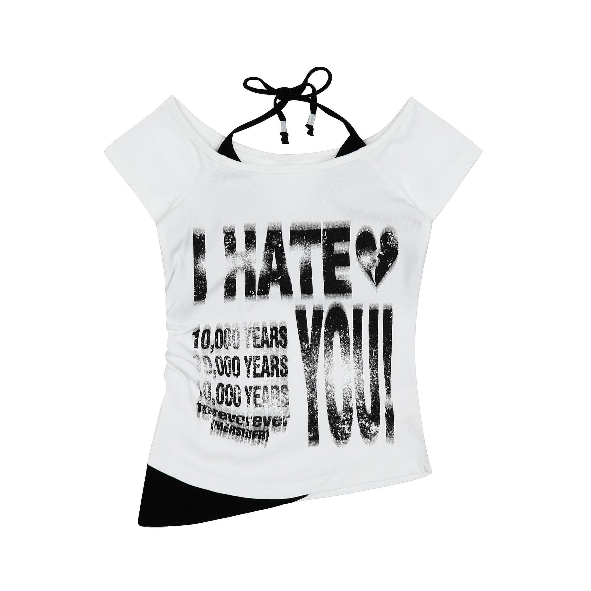 White Letter Printed Short Sleeve T-Shirt for Women - Summer Thin Jazz Dance Top - Casual Y2K Style Clothing