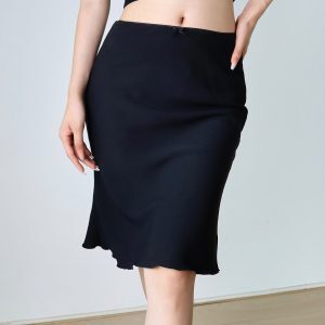 White Polka Dot Midi Skirt for Women - Summer Retro Slim Fit A-Line Skirt, Versatile Fashion Essential for Y2K Style and Everyday Wear