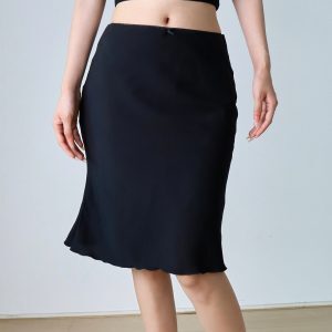 White Polka Dot Midi Skirt for Women - Summer Retro Slim Fit A-Line Skirt, Versatile Fashion Essential for Y2K Style and Everyday Wear