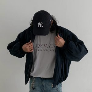 Winter Japanese Style Loose High Neck Boxy Short Cotton Jacket Unisex Vintage Thick Outerwear for Trendy Y2K Fashion