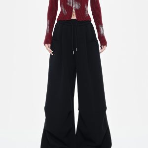Winter Thickened Cargo Pants for Women, Tall Long Wide-Leg Sports Pants, Comfortable Outdoor Activewear, Trendy Street Style
