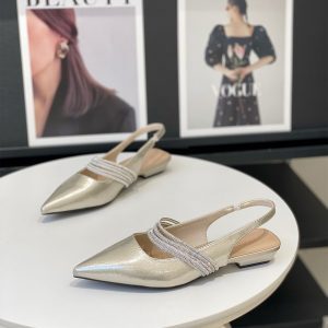 Women's 2025 Summer Fashion Sandals - Comfortable Pointed Toe Chunky Heel, Rhinestone Closed Toe French Style Heels