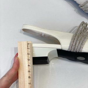Women's 2025 Summer Fashion Sandals - Comfortable Pointed Toe Chunky Heel, Rhinestone Closed Toe French Style Heels