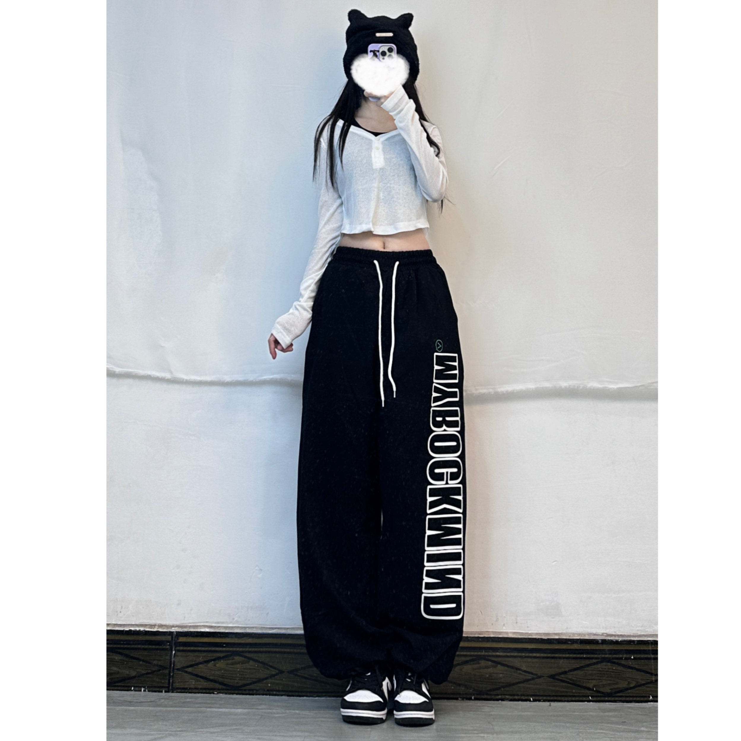 Women's American Hip-Hop Street Dance Tapered Joggers, Casual Thin Straight-Leg Pants for Dance and Everyday Wear