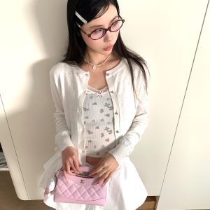 Women’s American Retro Ruffled Lace Knitted Cardigan - Loose Casual Long Sleeve Round Neck Top for Spring Fashion