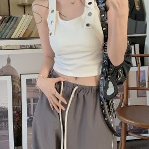 Women's American-Style Sweet and Spicy Dance Tank Top with Chest Pads, Sexy Jazz Dance Outfit for Music Festivals