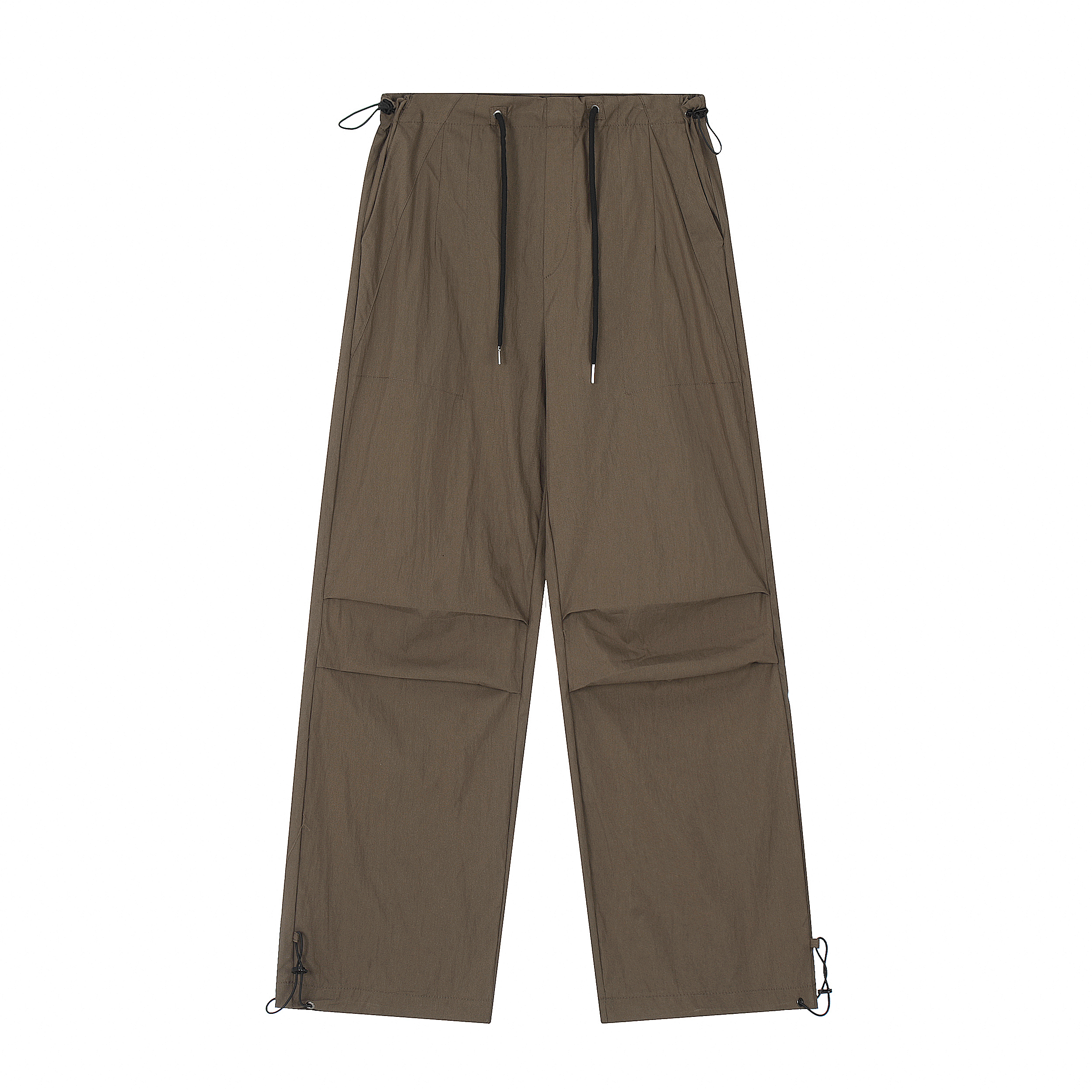 Women's American Vintage Brown Work Pants - Summer Thin Jazz Dance Loose Straight Wide-Leg Trousers for a Retro 90s Look