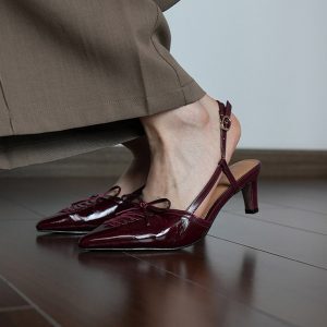 Women's Backless Pointed Toe Open Toe Sandals - Ultra-Soft Comfortable Thin Mid-Heel for Summer Commuting Style