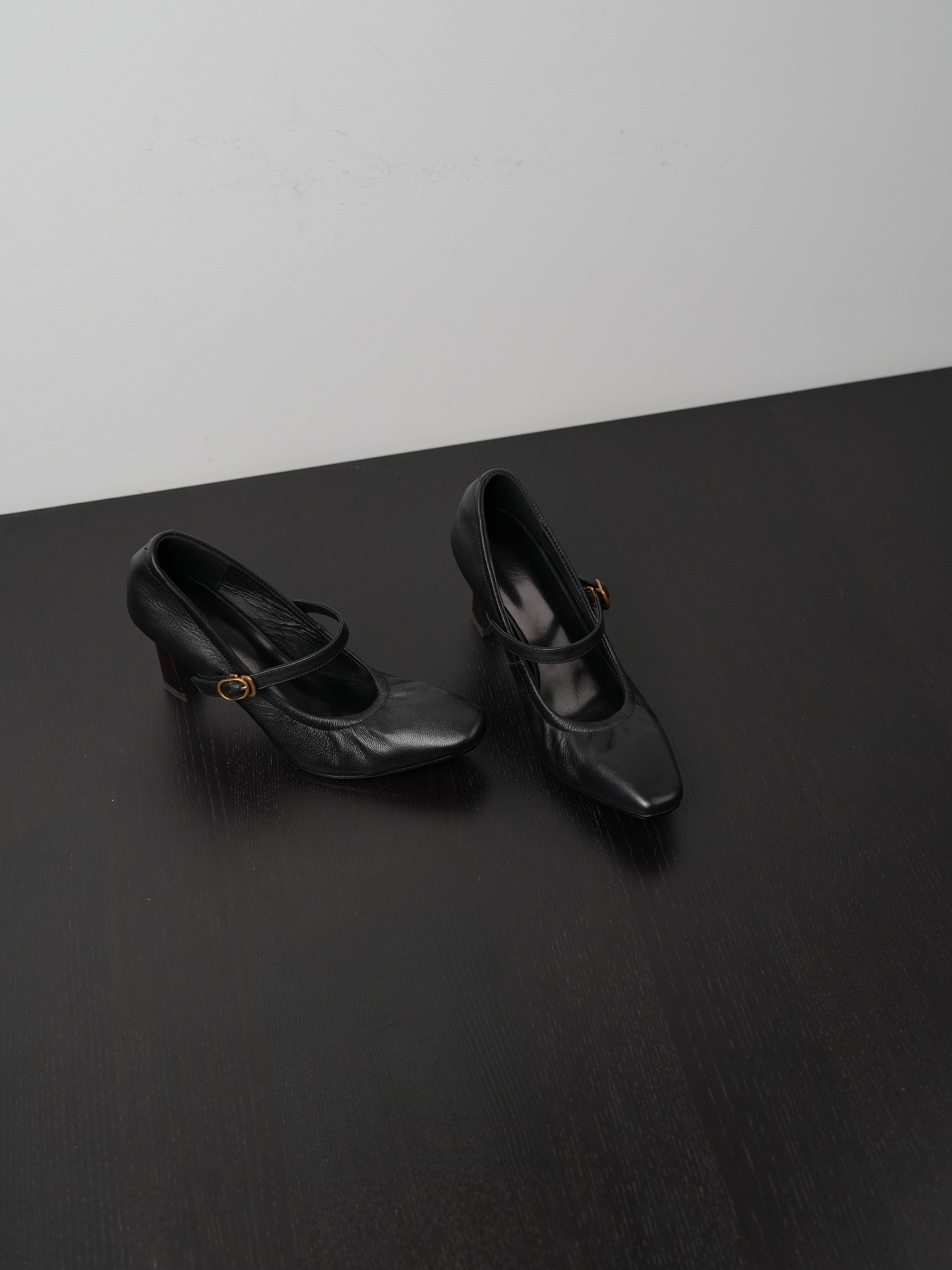 Women’s Black High Heel Shoes - Small Square Toe, Thin Heel, Comfortable Commuting Style, Elegant and Simple Design