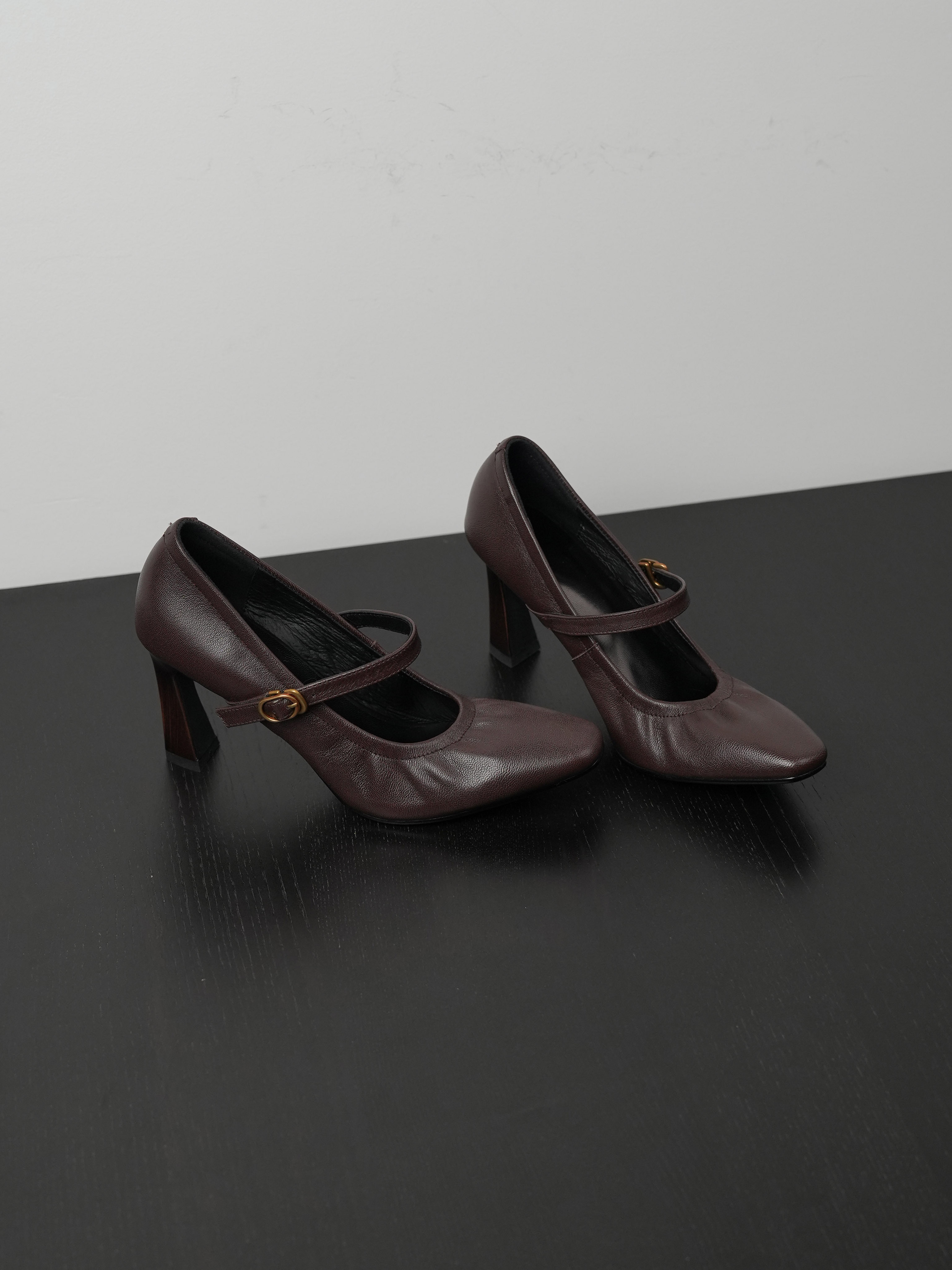 Women’s Black High Heel Shoes - Small Square Toe, Thin Heel, Comfortable Commuting Style, Elegant and Simple Design