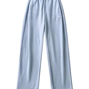 Women's Blue Cat Short Top with Baby Blue Jogger Casual Pants - Jazz Dance Outfit for Comfortable Style