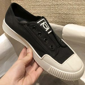 Women's Breathable Canvas Slip-On Sneakers, Flat Casual Shoes for Spring/Summer 2025, Small Fragrant Style, Little White Shoes