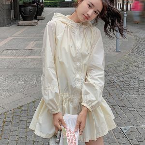 Women's Breathable Hooded Sun Protection Jacket - Stylish Mid-Length Windbreaker for Summer 2025, Skin-Friendly and Lightweight