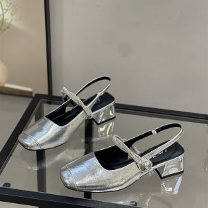 Women's Chunky Heel Rhinestone Open-Toe Sandals - Backless Thick-Soled Summer Shoes in Simple Versatile Fairy Style