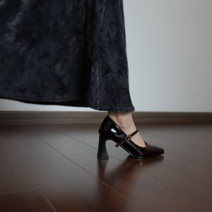 Women's Chunky High Heel Mary Jane Shoes - Minimalist Square Toe Shallow Mouth One-Strap Design, Elegant New Style