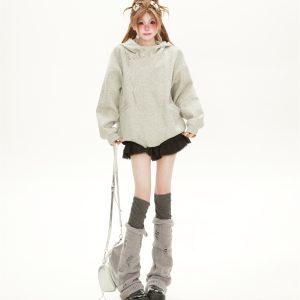 Women's College Style Double Zipper Sweatshirt Cardigan - Trendy Loose BF Hooded Jacket for Spring and Autumn 2025