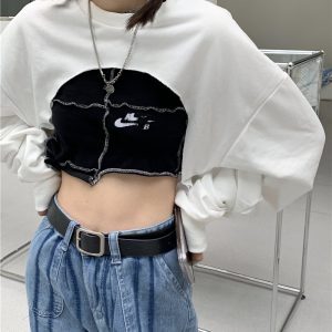 Women's Cropped Sweatshirt - Thin American-Style Jacket for Spring & Autumn, Trendy Hip-Hop Street Dance Top