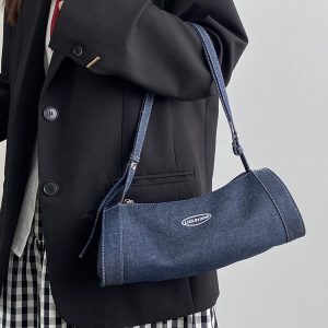 Women's Denim Single Shoulder Crossbody Bag - Trendy Underarm Handbag for Active Lifestyle - 2025 Niche Design