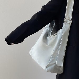 Women’s Denim Tote Bag - Large Capacity Casual Crossbody Shoulder Bag for Spring Summer 2025 - Versatile Everyday Style
