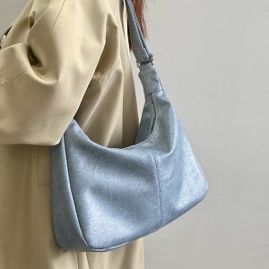 Women's Denim Tote Bag - Versatile Large Capacity Crossbody Shoulder Bag for Everyday Style