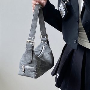 Women's Denim Underarm Motorcycle Bag - Korean Style Small Handheld Shoulder Bag with Niche Design for 2025 Fashion