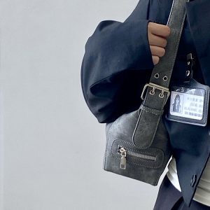 Women's Denim Underarm Motorcycle Bag - Korean Style Small Handheld Shoulder Bag with Niche Design for 2025 Fashion