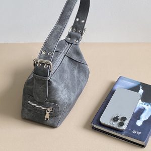 Women's Denim Underarm Motorcycle Bag - Korean Style Small Handheld Shoulder Bag with Niche Design for 2025 Fashion