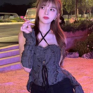 Women's Dune Wasteland Windbreaker - K-Pop Inspired Niche Base Layer for Music Festivals & Jazz Dance Attire