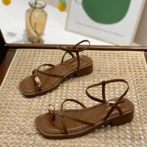 Women's Fairy Style Flat Soft Sole Beach Sandals 2025 - Trendy Roman Sandals Perfect for Summer Skirts - Y2K Inspired Fashion