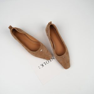 Women's Flat Low-Heeled Driving Shoes with Small Square Toe - Comfortable and Simple Work Shoes for All Seasons