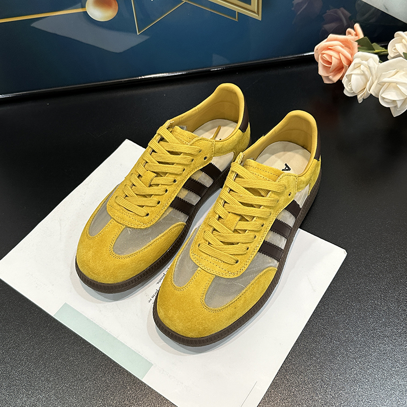 Women's Flat Yellow Mesh Breathable Training Shoes - Casual Sports Sneakers for Summer 2025
