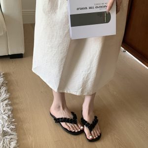 Women's Flip-Flops - Trendy Summer 2025 Thong Sandals, Perfect for Skirts and Beachwear, Stylish Flat Footwear for Women