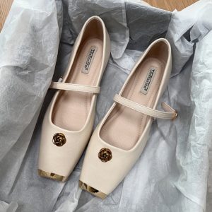 Women's French-Style Mary Jane Shoes, Spring 2025 Shallow Mouth Design, Elegant Evening Footwear for Skirts and Dresses