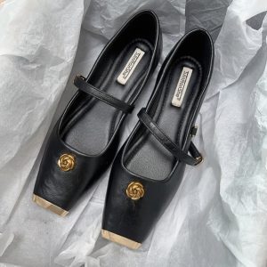 Women's French-Style Mary Jane Shoes, Spring 2025 Shallow Mouth Design, Elegant Evening Footwear for Skirts and Dresses