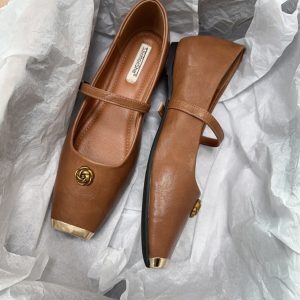 Women's French-Style Mary Jane Shoes, Spring 2025 Shallow Mouth Design, Elegant Evening Footwear for Skirts and Dresses