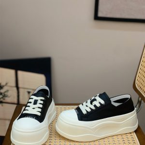 Women's Genuine Leather Thick-Soled Two-Way Wear White Platform Shoes, 6cm Height-Increasing, Spring Summer 2025 Style