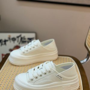 Women's Genuine Leather Two-Way Slip-On Board Shoes - Spring 2025 Casual Thick-Soled Fashion Sneakers in White