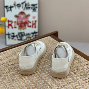 Women’s Genuine Leather White Sneakers - Summer Thin Style, Thick Sole, Hollow Design, Two-Way Wear, Casual Sports Shoes 2025