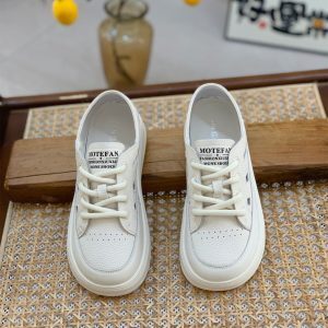 Women’s Genuine Leather White Sneakers - Summer Thin Style, Thick Sole, Hollow Design, Two-Way Wear, Casual Sports Shoes 2025