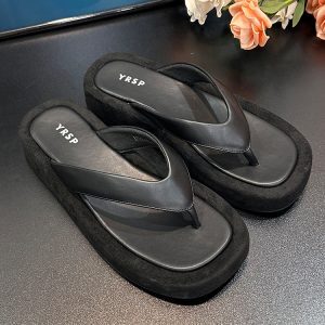 Women's Harbor-Style Thick-Soled Flip-Flops, Summer 2025 Casual Platform Beach Sandals for Outdoor Wear