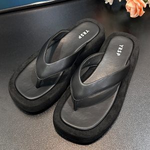 Women's Harbor-Style Thick-Soled Flip-Flops, Summer 2025 Casual Platform Beach Sandals for Outdoor Wear