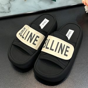 Women’s Height Increasing Slide Sandals - 2025 Summer Thick-Soled Canvas Casual Slippers for Comfort and Style